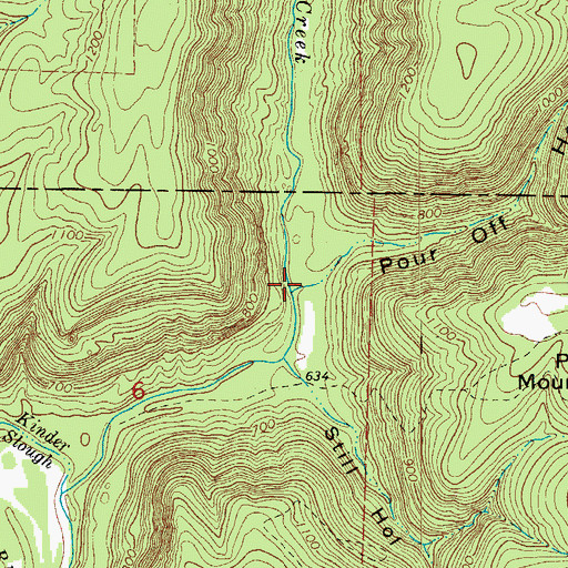 Topographic Map of Pour Off Hollow, AR