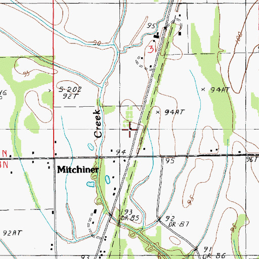 Topographic Map of Mount Moriah Church, LA