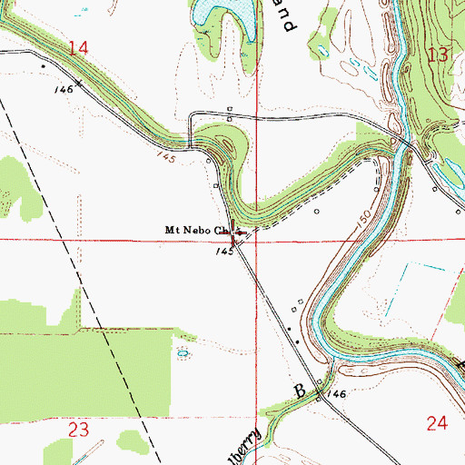 Topographic Map of Mount Nebo Church, LA