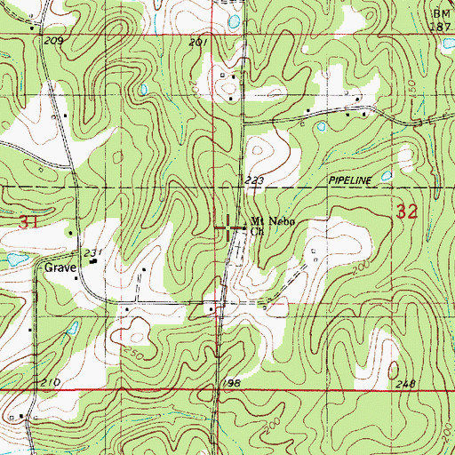 Topographic Map of Mount Nebo Church, LA