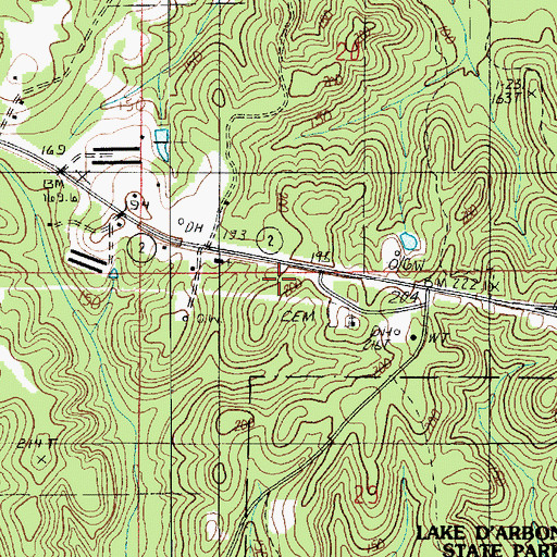 Topographic Map of Mount Olia Church, LA
