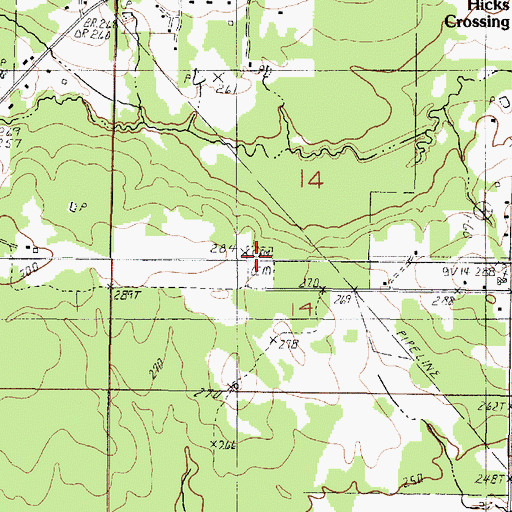 Topographic Map of Mount Olive Cemetery, LA