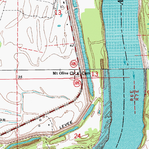 Topographic Map of Mount Olive Church, LA