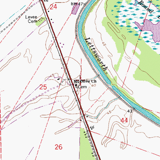 Topographic Map of Mount Olive Church, LA