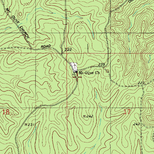 Topographic Map of Mount Olive Church, LA