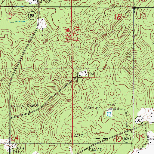 Topographic Map of Mount Olive Church, LA