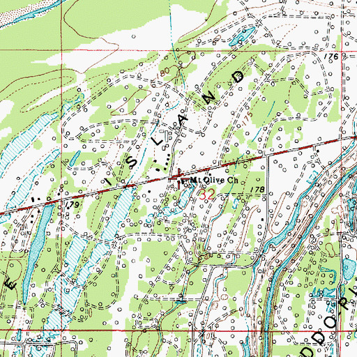Topographic Map of Mount Olive Church, LA
