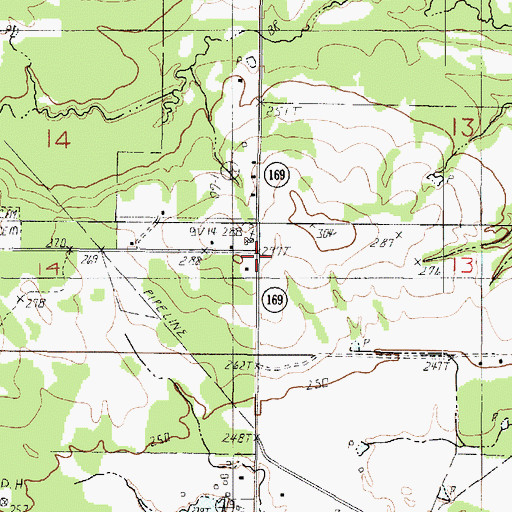 Topographic Map of Mount Olive School, LA
