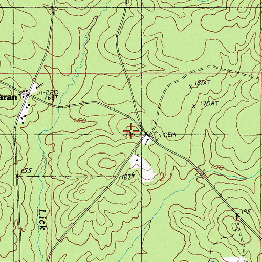 Topographic Map of Mount Olive School, LA