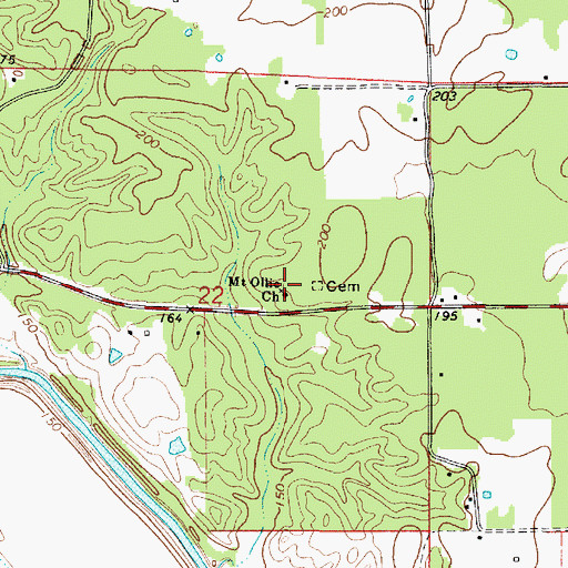 Topographic Map of Mount Ollie Church, LA