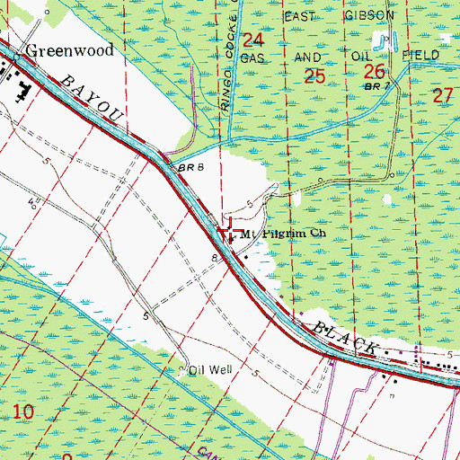 Topographic Map of Mount Pilgrim Church, LA