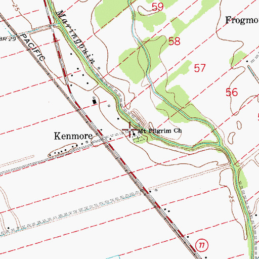 Topographic Map of Mount Pilgrim Church, LA