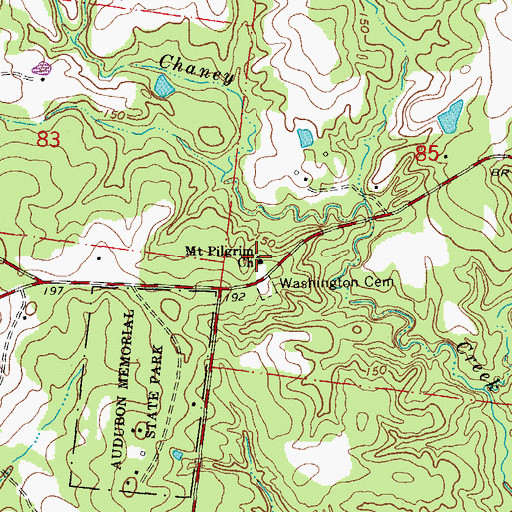 Topographic Map of Mount Pilgrim Church, LA