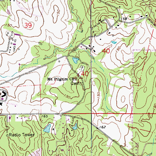 Topographic Map of Mount Pilgrim Church, LA