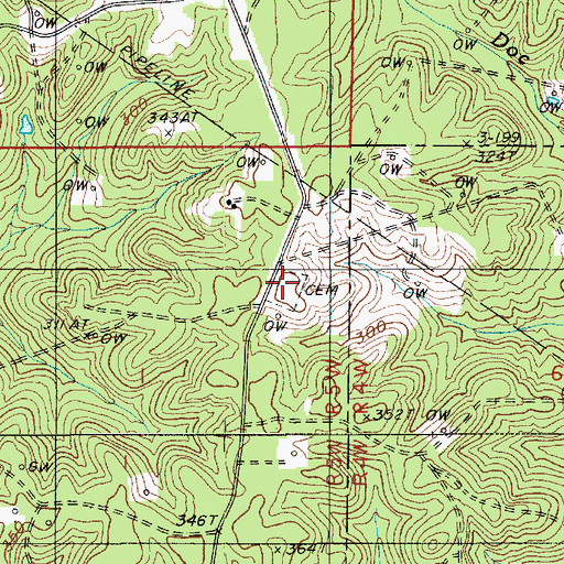 Topographic Map of Mount Pleasant Cemetery, LA