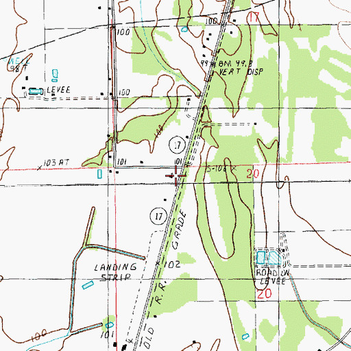 Topographic Map of Mount Pleasant Church, LA
