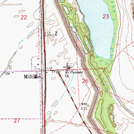 Topographic Map of Mount Pleasant Church, LA
