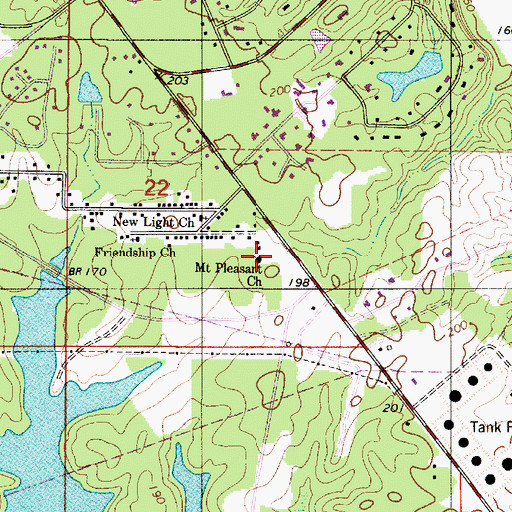 Topographic Map of Mount Pleasant Church, LA