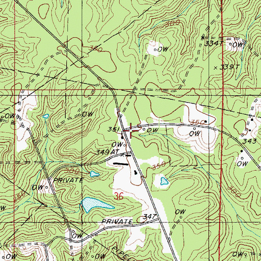 Topographic Map of Mount Pleasant School, LA