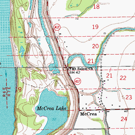 Topographic Map of Mount Salem Church, LA