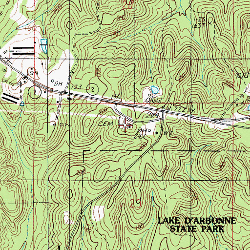 Topographic Map of Mount Tabor Church, LA