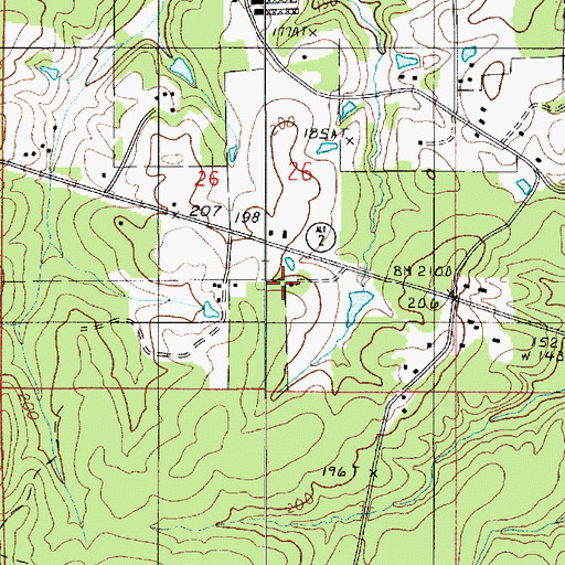 Topographic Map of Mount Tabor School, LA
