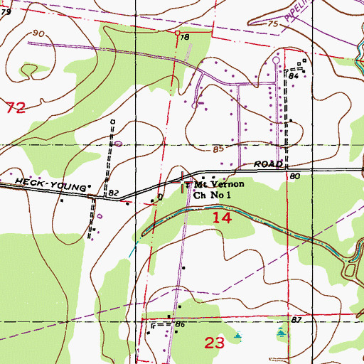 Topographic Map of Mount Vernon Church Number 1, LA