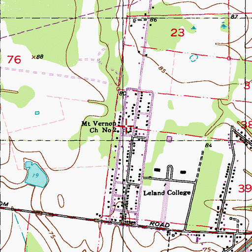 Topographic Map of Mount Vernon Church Number 2, LA
