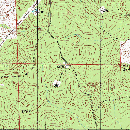 Topographic Map of Mount Villa Church, LA