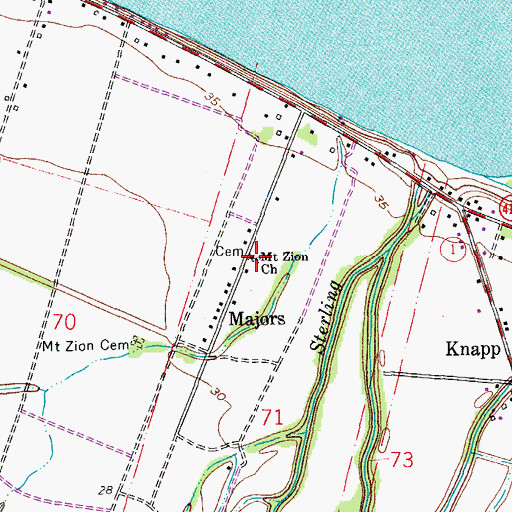 Topographic Map of Mount Zion Church, LA