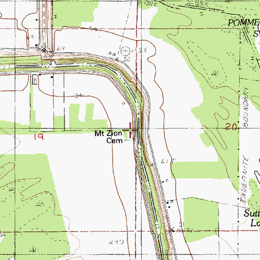 Topographic Map of Mount Zion Church, LA