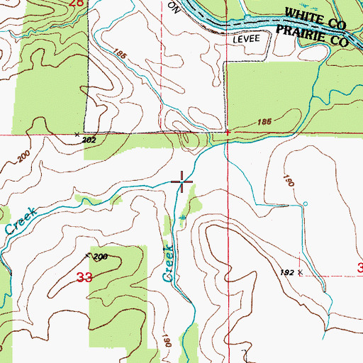 Topographic Map of Powell Creek, AR