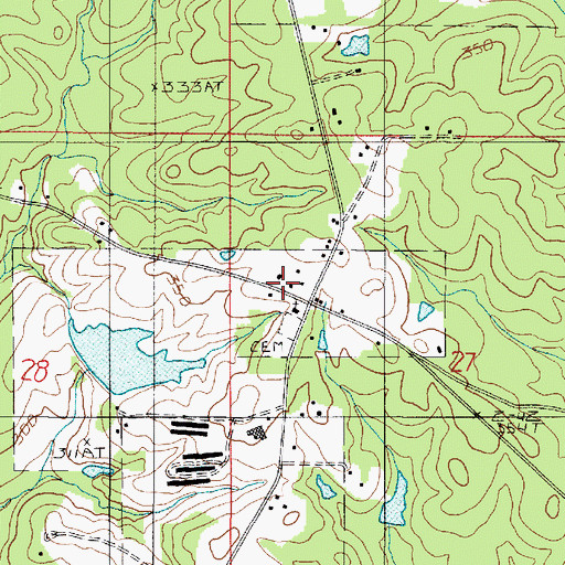 Topographic Map of Mount Zion Church, LA