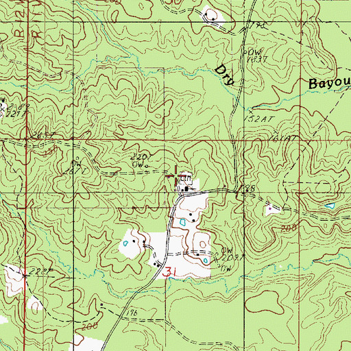 Topographic Map of Mount Zion Church, LA