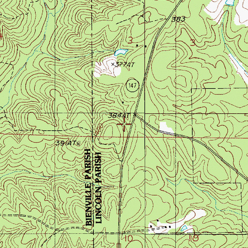 Topographic Map of Mount Zion Church, LA