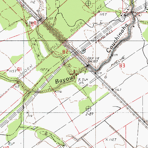 Topographic Map of Mount Zion Church, LA