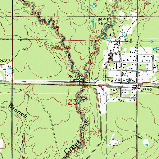 Topographic Map of Mud Creek, LA