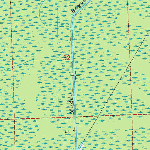 Topographic Map of Muddy Bayou, LA