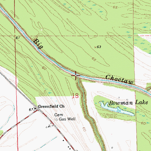 Topographic Map of Muddy Bayou, LA