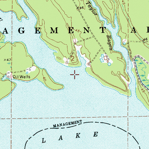 Topographic Map of Muddy Bayou, LA
