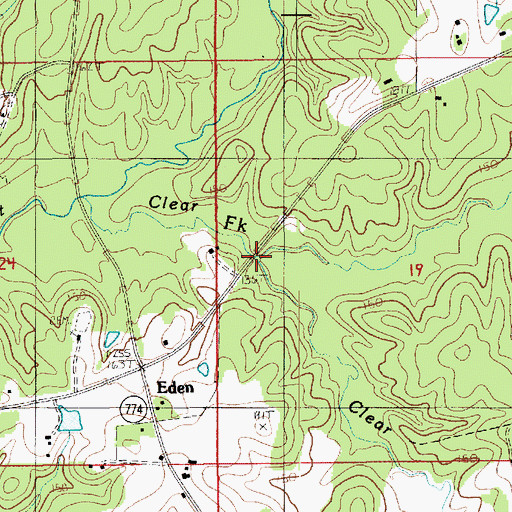 Topographic Map of Muddy Prong, LA