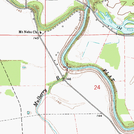 Topographic Map of Mulberry Bayou, LA