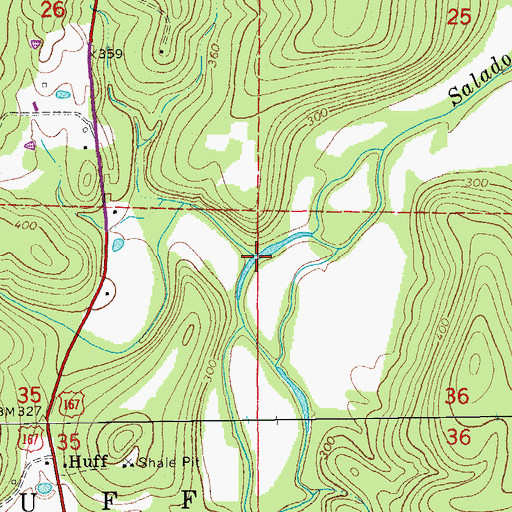 Topographic Map of Powers Creek, AR