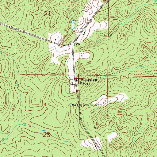 Topographic Map of Munnerlyn Chapel, LA