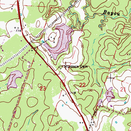 Topographic Map of Murdock Cemetery, LA