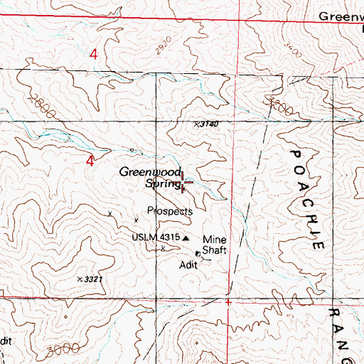 Topographic Map of Greenwood Spring, AZ