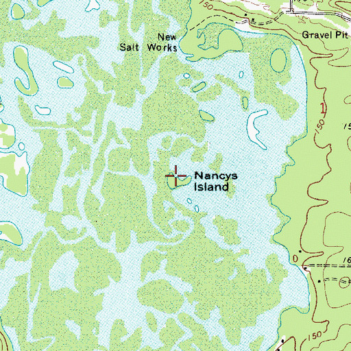 Topographic Map of Nancys Island, LA