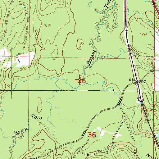 Topographic Map of Nash Creek, LA