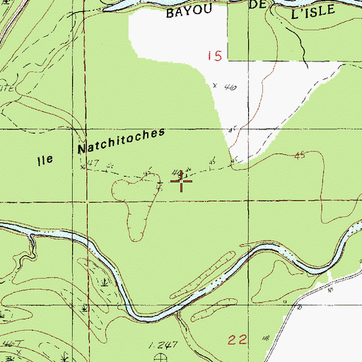 Topographic Map of Ile Natchitoches, LA