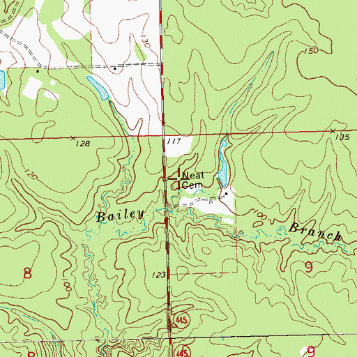 Topographic Map of Neal Cemetery, LA
